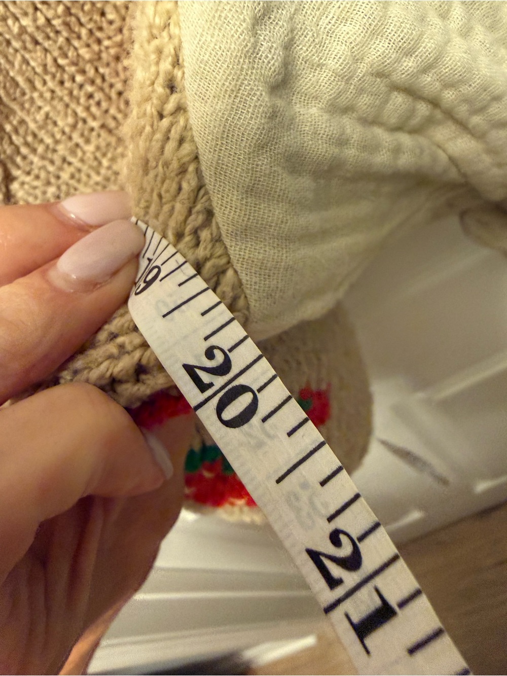 Free People Cream Puff-Sleeve Blouse with Tan Strawberry Knit Vest - Picture 7 of 7